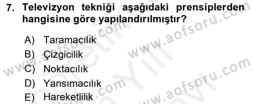 Hareketli Görüntünün Tarihi Dersi 2018 - 2019 Yılı (Vize) Ara Sınav Soruları 7. Soru