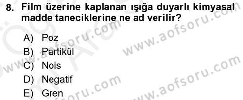 Hareketli Görüntünün Tarihi Dersi 2018 - 2019 Yılı (Vize) Ara Sınav Soruları 8. Soru
