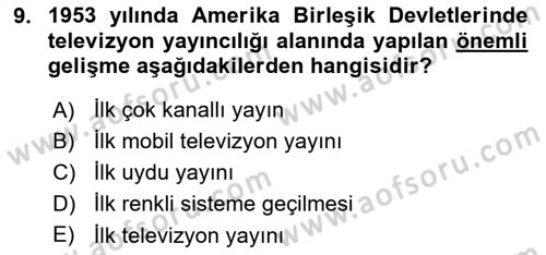 Hareketli Görüntünün Tarihi Dersi 2018 - 2019 Yılı (Vize) Ara Sınav Soruları 9. Soru
