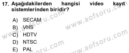 Hareketli Görüntünün Tarihi Dersi 2018 - 2019 Yılı (Final) Dönem Sonu Sınav Soruları 17. Soru
