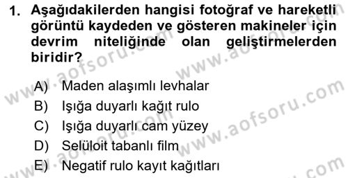 Hareketli Görüntünün Tarihi Dersi 2018 - 2019 Yılı Yaz Okulu Sınav Soruları 1. Soru