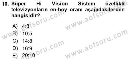 Hareketli Görüntünün Tarihi Dersi 2018 - 2019 Yılı Yaz Okulu Sınav Soruları 10. Soru