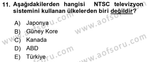 Hareketli Görüntünün Tarihi Dersi 2018 - 2019 Yılı Yaz Okulu Sınav Soruları 11. Soru