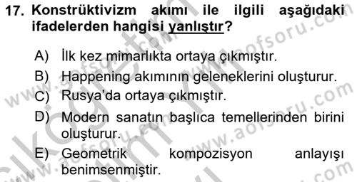 Hareketli Görüntünün Tarihi Dersi 2018 - 2019 Yılı Yaz Okulu Sınav Soruları 17. Soru