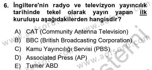 Hareketli Görüntünün Tarihi Dersi 2018 - 2019 Yılı Yaz Okulu Sınav Soruları 6. Soru