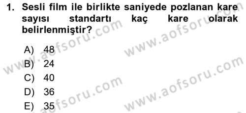 Hareketli Görüntünün Tarihi Dersi 2020 - 2021 Yılı Yaz Okulu Sınav Soruları 1. Soru