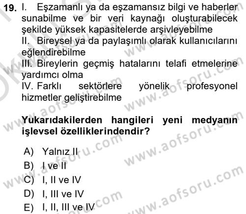 Hareketli Görüntünün Tarihi Dersi 2020 - 2021 Yılı Yaz Okulu Sınav Soruları 19. Soru