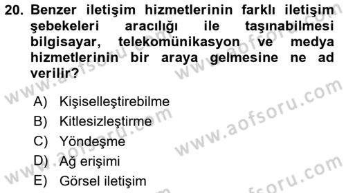 Hareketli Görüntünün Tarihi Dersi 2020 - 2021 Yılı Yaz Okulu Sınav Soruları 20. Soru