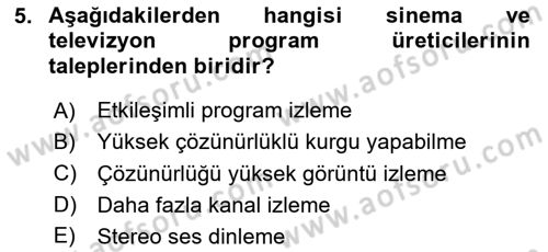 Hareketli Görüntünün Tarihi Dersi 2020 - 2021 Yılı Yaz Okulu Sınav Soruları 5. Soru