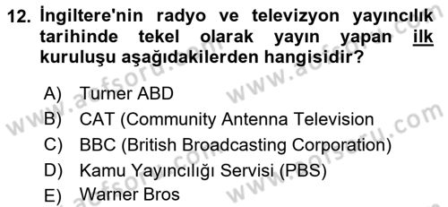 Hareketli Görüntünün Tarihi Dersi 2021 - 2022 Yılı (Vize) Ara Sınav Soruları 12. Soru