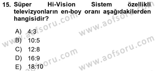 Hareketli Görüntünün Tarihi Dersi 2021 - 2022 Yılı (Vize) Ara Sınav Soruları 15. Soru