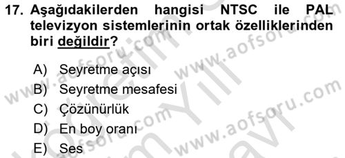 Hareketli Görüntünün Tarihi Dersi 2021 - 2022 Yılı (Vize) Ara Sınav Soruları 17. Soru