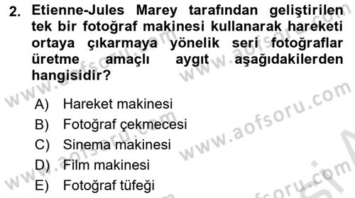 Hareketli Görüntünün Tarihi Dersi 2021 - 2022 Yılı (Vize) Ara Sınav Soruları 2. Soru