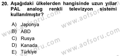 Hareketli Görüntünün Tarihi Dersi 2021 - 2022 Yılı (Vize) Ara Sınav Soruları 20. Soru