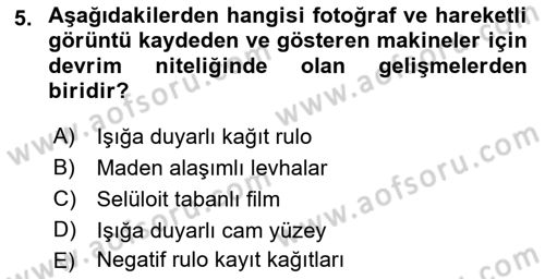 Hareketli Görüntünün Tarihi Dersi 2021 - 2022 Yılı (Vize) Ara Sınav Soruları 5. Soru