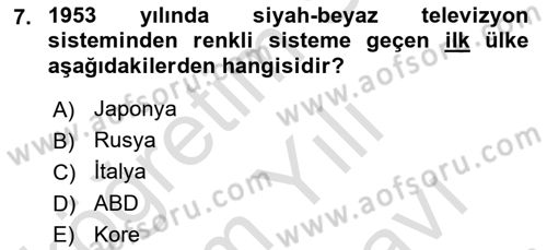 Hareketli Görüntünün Tarihi Dersi 2021 - 2022 Yılı (Vize) Ara Sınav Soruları 7. Soru