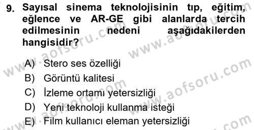 Hareketli Görüntünün Tarihi Dersi 2021 - 2022 Yılı (Vize) Ara Sınav Soruları 9. Soru