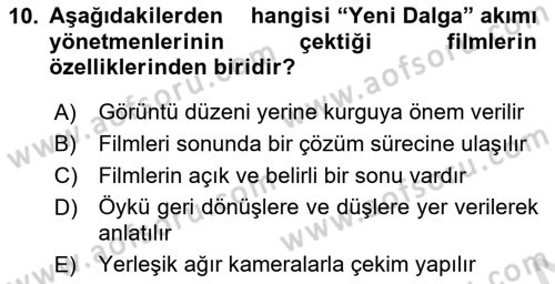 Hareketli Görüntünün Tarihi Dersi 2021 - 2022 Yılı (Final) Dönem Sonu Sınav Soruları 10. Soru