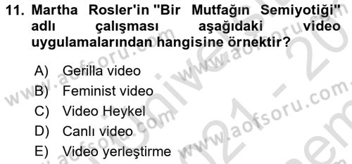 Hareketli Görüntünün Tarihi Dersi 2021 - 2022 Yılı (Final) Dönem Sonu Sınav Soruları 11. Soru