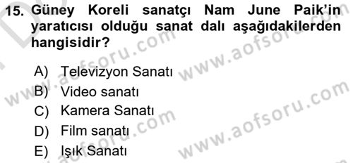 Hareketli Görüntünün Tarihi Dersi 2021 - 2022 Yılı (Final) Dönem Sonu Sınav Soruları 15. Soru
