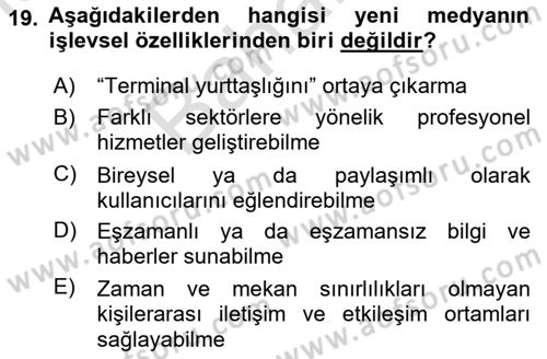 Hareketli Görüntünün Tarihi Dersi 2021 - 2022 Yılı (Final) Dönem Sonu Sınav Soruları 19. Soru