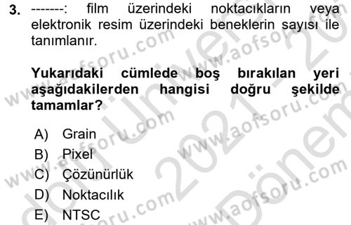 Hareketli Görüntünün Tarihi Dersi 2021 - 2022 Yılı (Final) Dönem Sonu Sınav Soruları 3. Soru