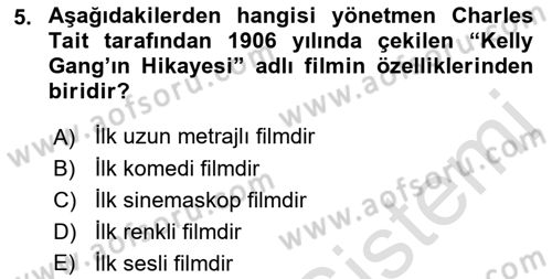 Hareketli Görüntünün Tarihi Dersi 2021 - 2022 Yılı (Final) Dönem Sonu Sınav Soruları 5. Soru