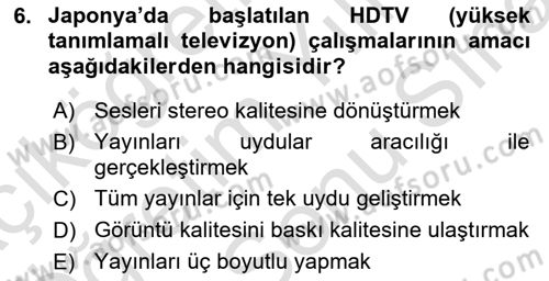 Hareketli Görüntünün Tarihi Dersi 2021 - 2022 Yılı (Final) Dönem Sonu Sınav Soruları 6. Soru