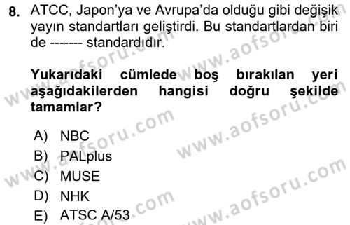 Hareketli Görüntünün Tarihi Dersi 2021 - 2022 Yılı (Final) Dönem Sonu Sınav Soruları 8. Soru