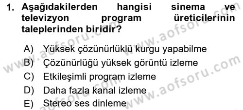 Hareketli Görüntünün Tarihi Dersi 2021 - 2022 Yılı Yaz Okulu Sınav Soruları 1. Soru