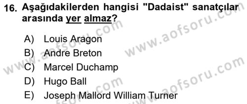 Hareketli Görüntünün Tarihi Dersi 2022 - 2023 Yılı Yaz Okulu Sınav Soruları 16. Soru