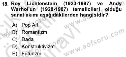 Hareketli Görüntünün Tarihi Dersi 2022 - 2023 Yılı Yaz Okulu Sınav Soruları 18. Soru
