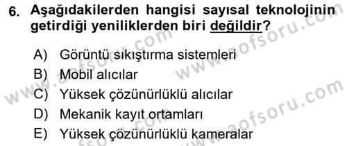 Hareketli Görüntünün Tarihi Dersi 2022 - 2023 Yılı Yaz Okulu Sınav Soruları 6. Soru