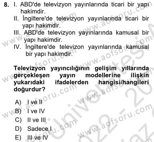 Hareketli Görüntünün Tarihi Dersi 2022 - 2023 Yılı Yaz Okulu Sınav Soruları 8. Soru