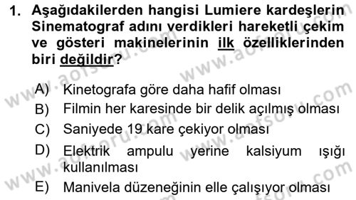 Hareketli Görüntünün Tarihi Dersi 2023 - 2024 Yılı (Final) Dönem Sonu Sınav Soruları 1. Soru