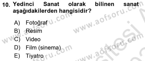 Hareketli Görüntünün Tarihi Dersi 2023 - 2024 Yılı (Final) Dönem Sonu Sınav Soruları 10. Soru