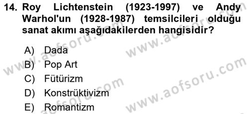Hareketli Görüntünün Tarihi Dersi 2023 - 2024 Yılı (Final) Dönem Sonu Sınav Soruları 14. Soru