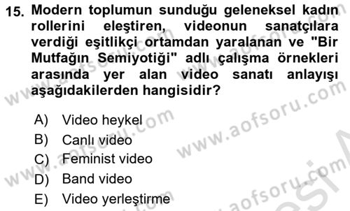 Hareketli Görüntünün Tarihi Dersi 2023 - 2024 Yılı (Final) Dönem Sonu Sınav Soruları 15. Soru