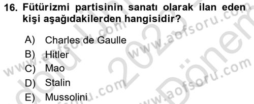 Hareketli Görüntünün Tarihi Dersi 2023 - 2024 Yılı (Final) Dönem Sonu Sınav Soruları 16. Soru