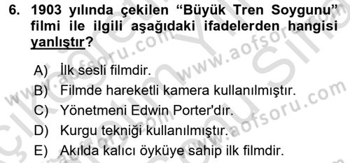 Hareketli Görüntünün Tarihi Dersi 2023 - 2024 Yılı (Final) Dönem Sonu Sınav Soruları 6. Soru