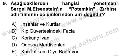 Hareketli Görüntünün Tarihi Dersi 2023 - 2024 Yılı (Final) Dönem Sonu Sınav Soruları 9. Soru