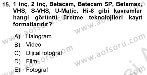 Hareketli Görüntünün Tarihi Dersi 2024 - 2025 Yılı (Final) Dönem Sonu Sınav Soruları 15. Soru