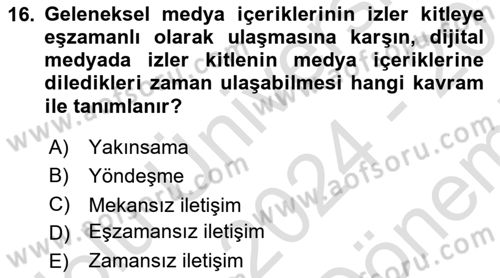 Hareketli Görüntünün Tarihi Dersi 2024 - 2025 Yılı (Final) Dönem Sonu Sınav Soruları 16. Soru