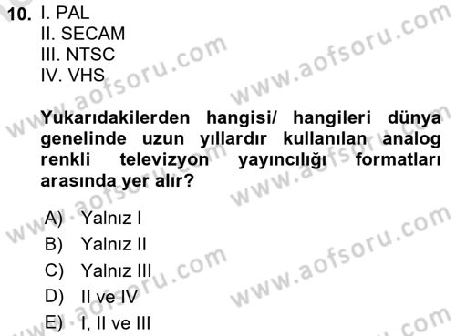 Hareketli Görüntünün Tarihi Dersi 2024 - 2025 Yılı Yaz Okulu Sınav Soruları 10. Soru