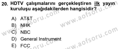 Hareketli Görüntünün Tarihi Dersi 2024 - 2025 Yılı Yaz Okulu Sınav Soruları 20. Soru