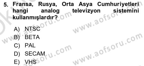 Hareketli Görüntünün Tarihi Dersi 2024 - 2025 Yılı Yaz Okulu Sınav Soruları 5. Soru