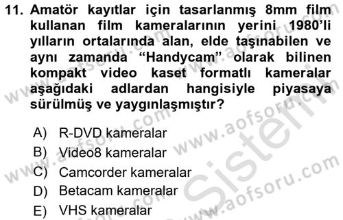Hareketli Görüntünün Tarihi Dersi 2025 - 2026 Yılı (Vize) Ara Sınav Soruları 11. Soru