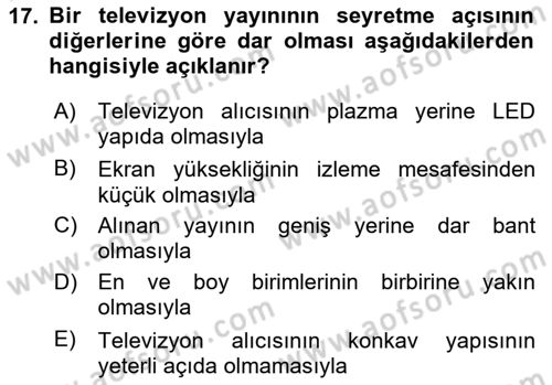 Hareketli Görüntünün Tarihi Dersi 2025 - 2026 Yılı (Vize) Ara Sınav Soruları 17. Soru