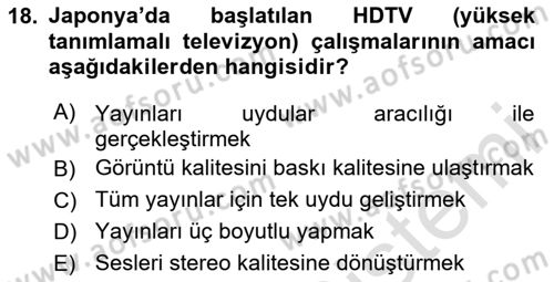 Hareketli Görüntünün Tarihi Dersi 2025 - 2026 Yılı (Vize) Ara Sınav Soruları 18. Soru