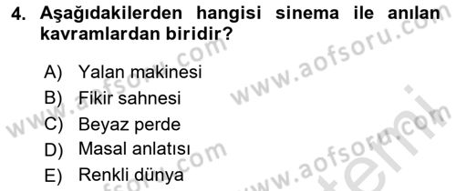 Hareketli Görüntünün Tarihi Dersi 2025 - 2026 Yılı (Vize) Ara Sınav Soruları 4. Soru